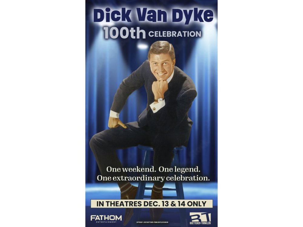 This image released by Fathom Entertainment shows promotional art for “Dick Van Dyke: 100th Celebration.