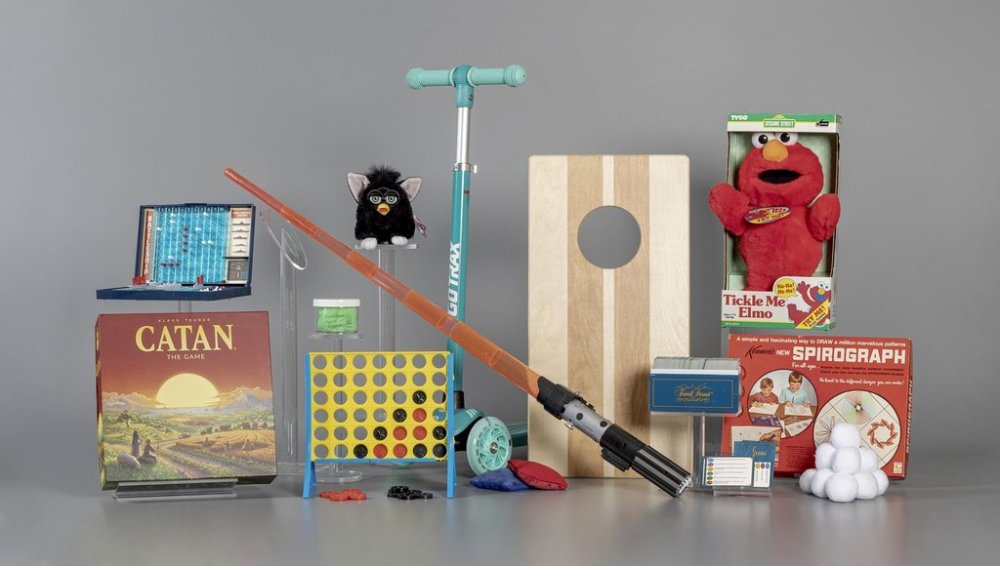The Strong's National Toy Hall of Fame in Rochester, N.Y., on Sept. 17, 2025, announced the 12 finalists in the running for induction later this year: Battleship, Catan, Connect Four, cornhole, Furby, scooter, slime, snow, Spirograph, Star Wars Light Saber, Tickle Me Elmo, and Trivial Pursuit. (Strong’s National Toy Hall of Fame via AP)