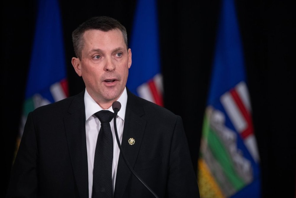 Alberta Finance Minister Nate Horner presents the Alberta 2025 budget in Edmonton, Thursday, Feb. 27, 2025. THE CANADIAN PRESS/Jason Franson