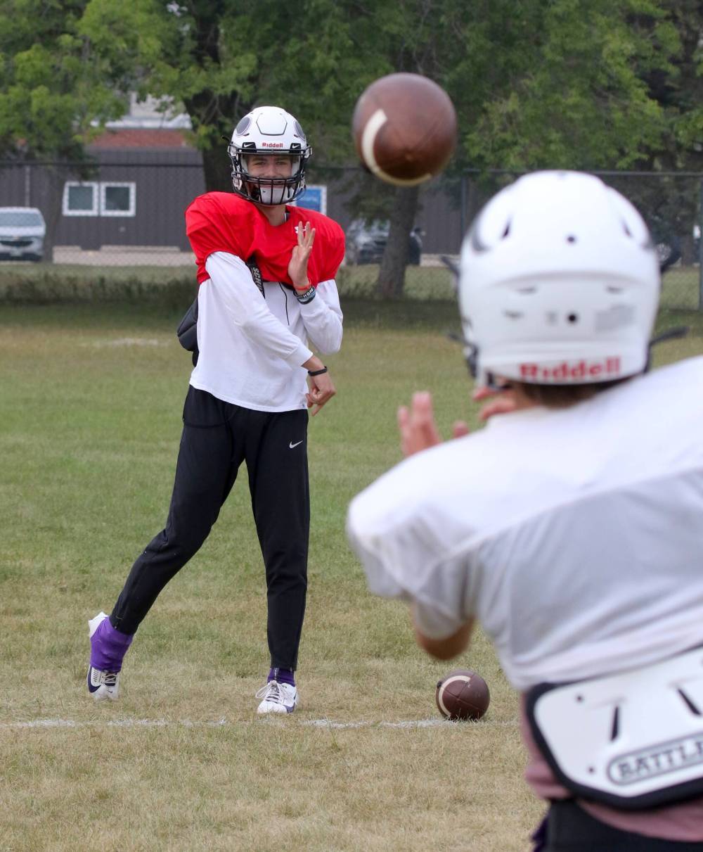 Vincent Massey Vikings quarterback Charlie Gauthier is set for his varsity debut after being injured in just the second game of the JV season last year. (Thomas Friesen/The Brandon Sun)