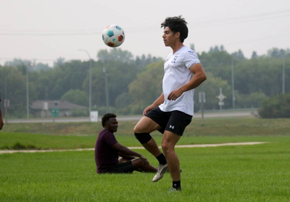 Former Assiniboine College Cougars men’s soccer star Jafet Sandoval is back with the team for the 2025 MCAC season. (Thomas Friesen/The Brandon Sun)