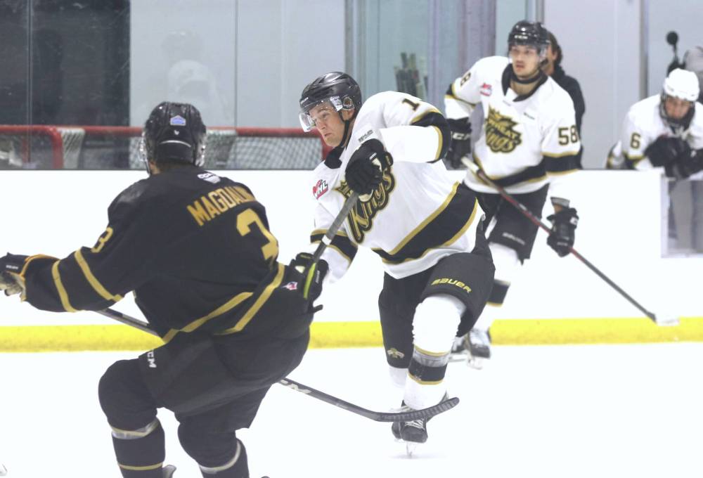 Luke Mistelbacher grimaces as he snaps a shot during the Brandon Wheat Kings’ annual Black and Gold game at J&G Homes Arena on Monday. His shot is considered elite and came from many hours at outdoor rinks. (Perry Bergson/The Brandon Sun)
Sept. 4, 2025