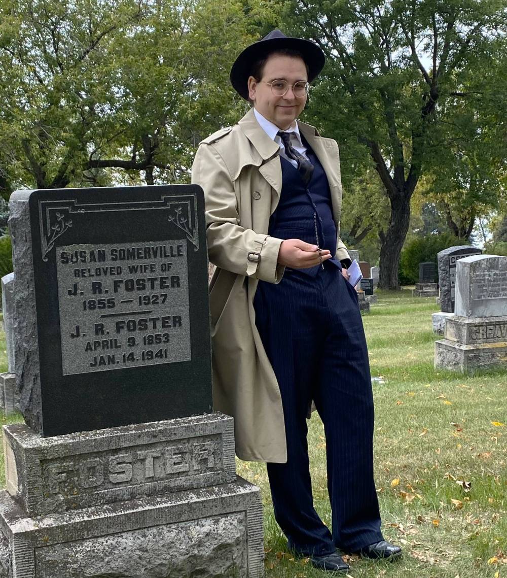 An actor portrays J.R. Foster, a former resident of Brandon, during a past Gossip in the Graveyard. This year’s interactive tours are scheduled for Saturday and Sunday. (The Brandon Sun files)