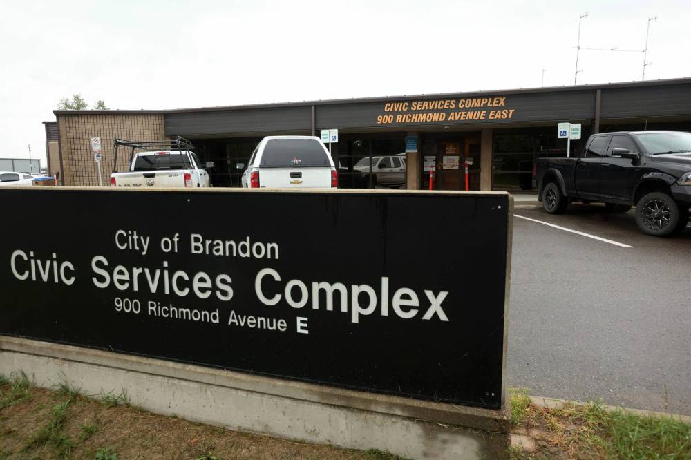 The City of Brandon Civic Services Complex on Richmond Avenue East in Brandon. The city has filed a lawsuit claiming that negligence by Manitoba Hydro caused an explosion in the building in 2023. (Tim Smith/The Brandon Sun)
