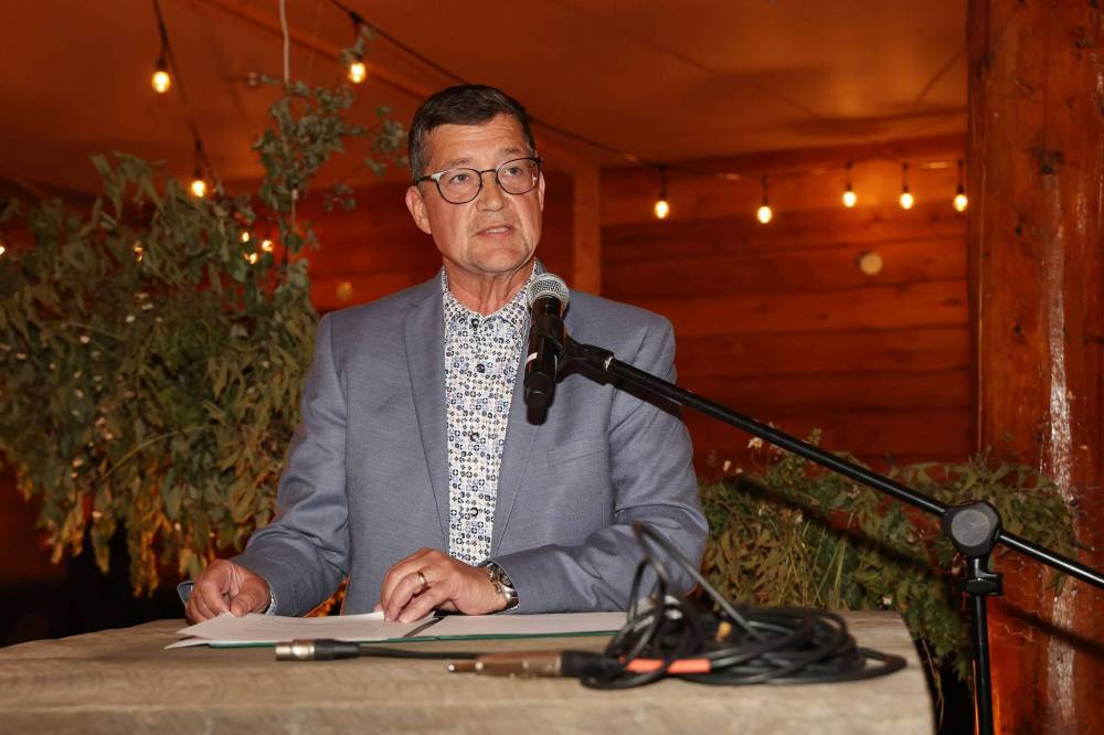 Dan Mazier, member of Parliament for Riding Mountain, seen here speaking at a recent town hall at Clear Lake, says health care, canola markets and immigration are some of his priorities as MPs are set to return to the House of Commons Monday. (Tim Smith/The Brandon Sun files)