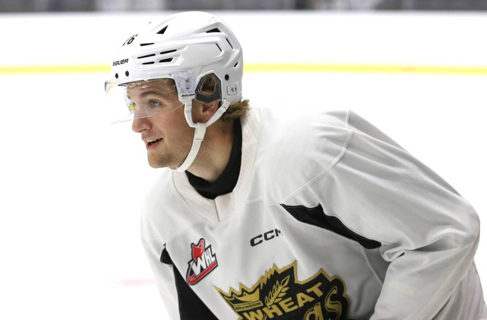 Brandon Wheat Kings forward Luke Mistelbacher of Steinbach had the second most points last season for a player who will skate in the Western Hockey League this winter. He has been returned to the team after attending pro camp with the Minnesota Wild. (Perry Bergson/The Brandon)