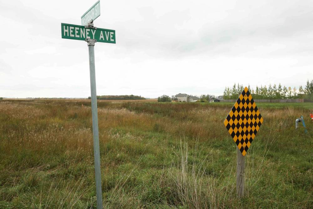 Land designated for a new development on the eastern side of Forrest. The current plan would see nine single-family homes and four duplexes built on the site. (Tim Smith/The Brandon Sun)
