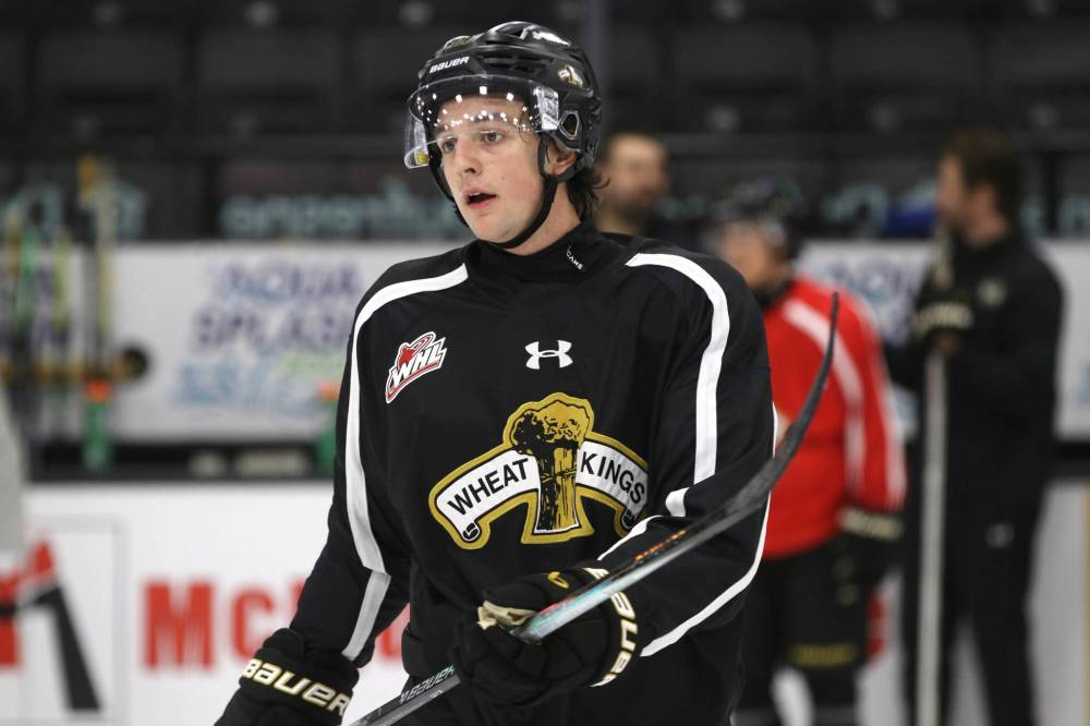 Brandon Wheat Kings defenceman Grayson Burzynski, who leads the team in points with five after two games, said the team has to make an effort to play better defensively. (Perry Bergson/The Brandon Sun)
Sept. 27, 2025