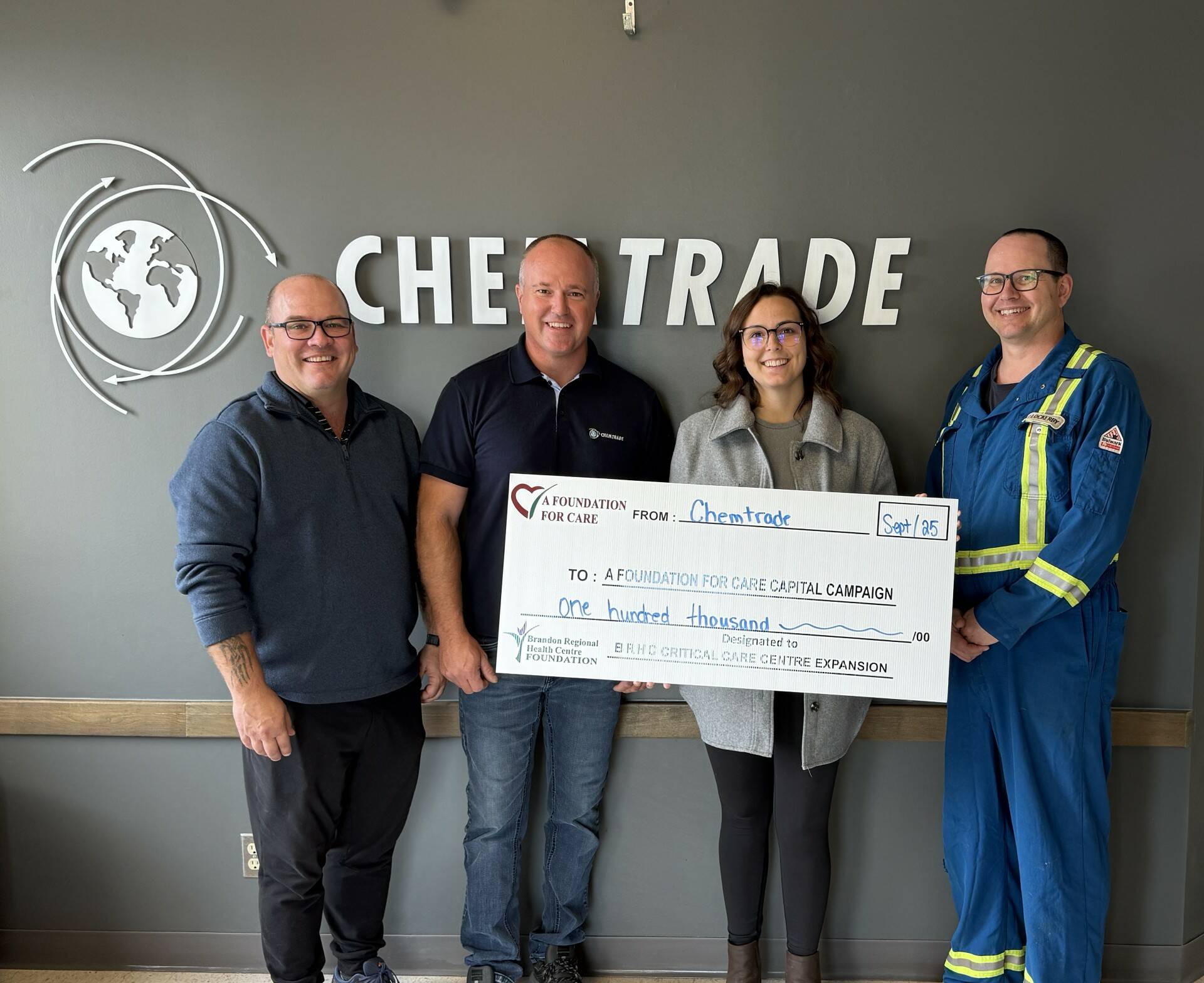 Chemtrade Gifts $100K to Hospital Foundation – Brandon Sun