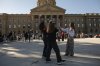 Charis Routley, 11, blows bubbles with friends as they join a student walk out and protest in support of pay for teachers and funding for schools at the Alberta legislature in Edmonton on Monday, Sept. 22, 2025. THE CANADIAN PRESS/Amber Bracken