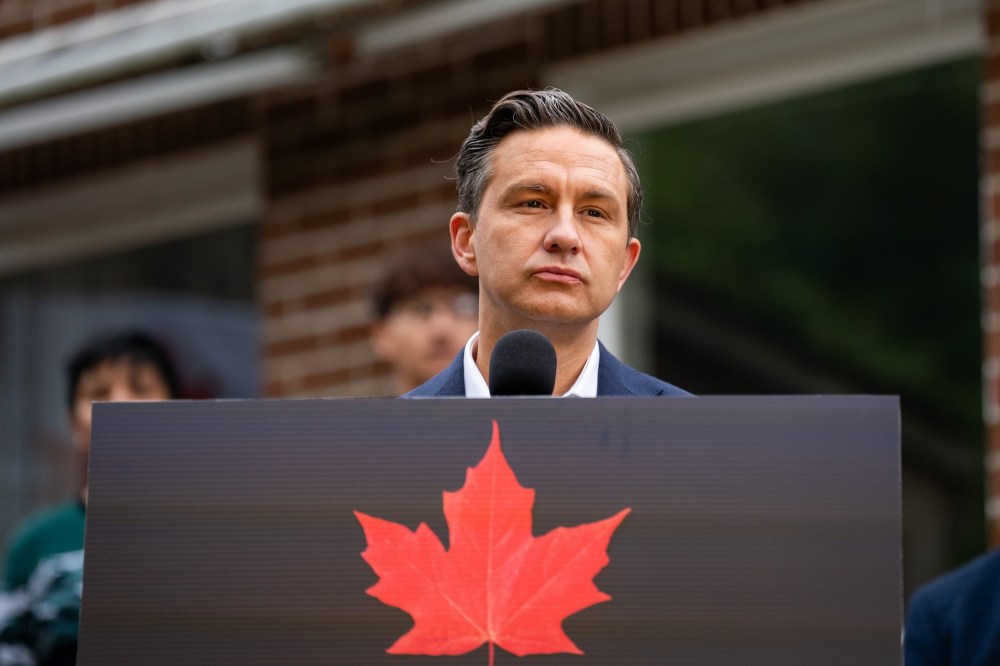 Conservative Leader Pierre Poilievre speaks to the media during an announcement in Brampton, Ont., on Aug. 29. (The Canadian Press files)
