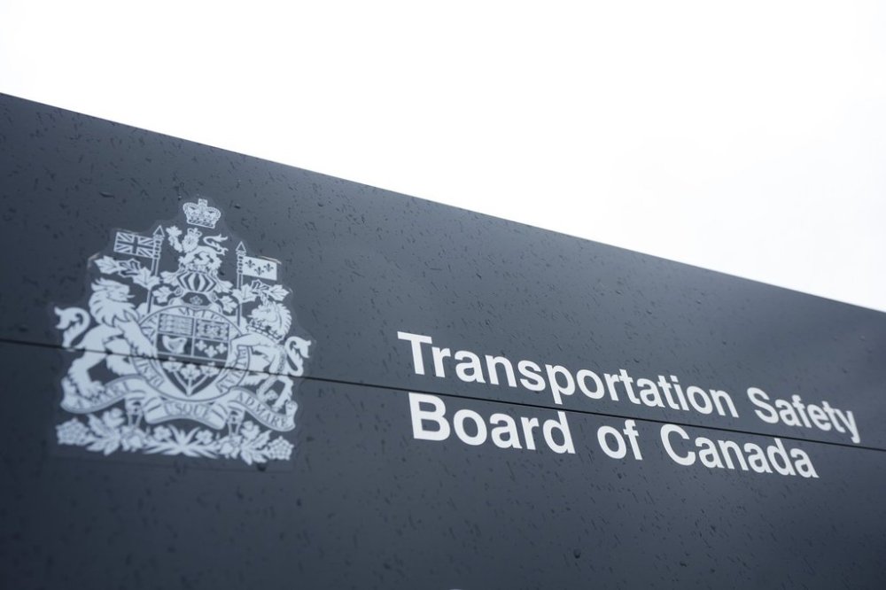 Transportation Safety Board of Canada (TSB) signage is pictured outside TSB offices in Ottawa, Monday, May 1, 2023. THE CANADIAN PRESS/Sean Kilpatrick