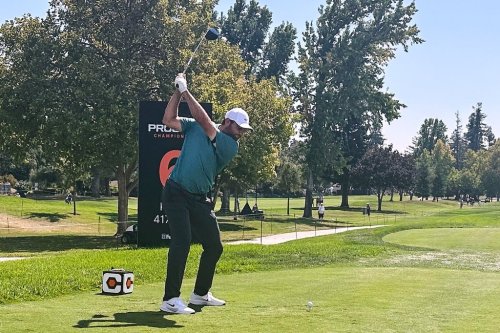 Scottie Scheffler hits from the sixth tee during the first round of the Procore Championship golf event, Thursday, Sept. 11, 2025 in Napa, Calf. (AP Photo/Doug Ferguson)