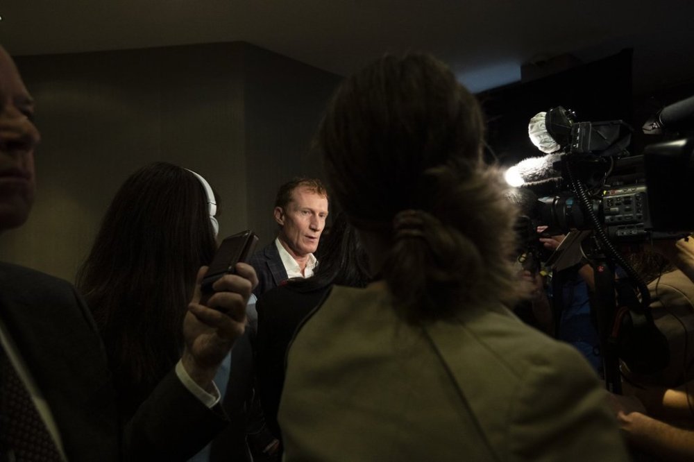 MP Mark Miller speaks to the media at the Liberal caucus in Edmonton on Wednesday, Sept. 10, 2025. THE CANADIAN PRESS/Amber Bracken. The Canadian Press