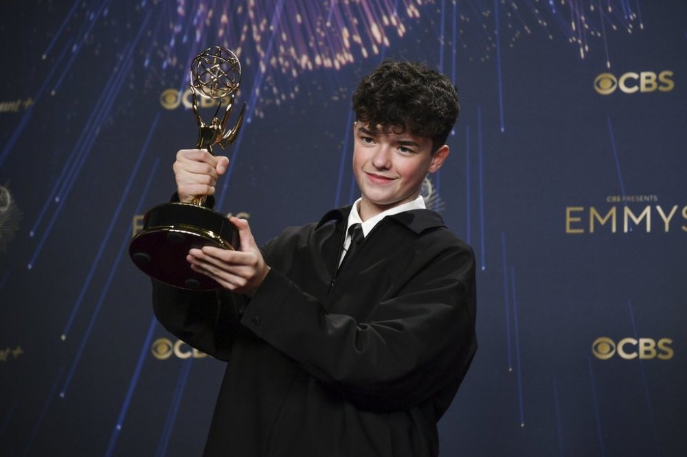Owen Cooper, winner of the award for outstanding supporting actor in a limited or anthology series or movie for