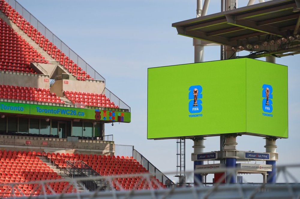 Field work continues at BMO Field as the City of Toronto and MLSE complete the first phase of upgrades in transforming the space into the 2026 World Cup ready Toronto Stadium in Toronto, on Tuesday, Sept. 23, 2025. THE CANADIAN PRESS/Sammy Kogan