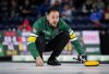 Northern Ontario skip John Epping watches his shot while playing Nunavut during the Brier, in Kelowna, B.C., on Thursday, March 6, 2025. THE CANADIAN PRESS/Darryl Dyck