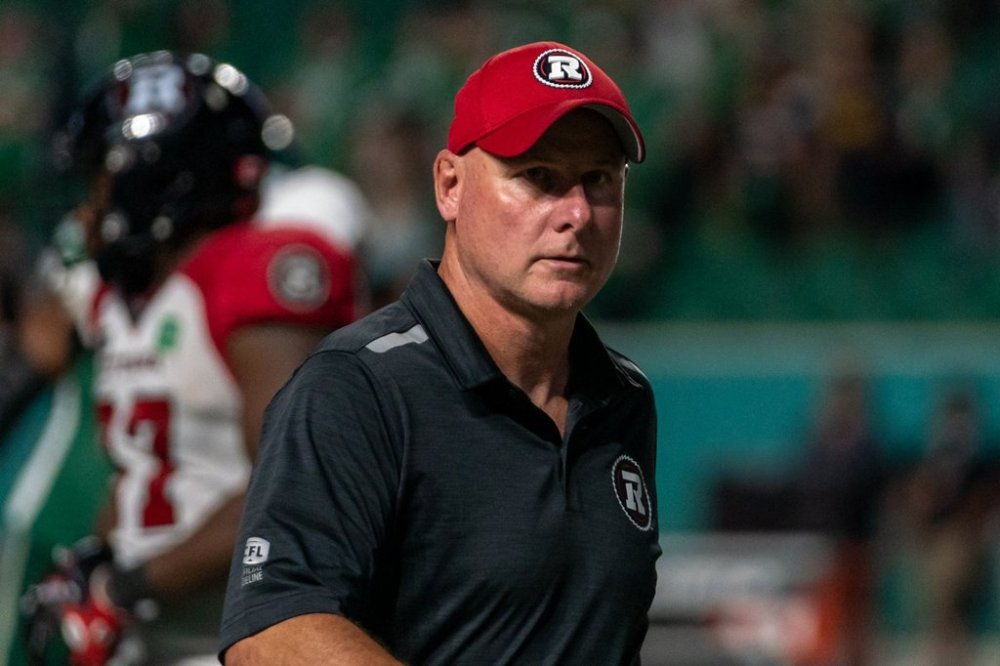 Ottawa Redblacks head coach Paul LaPolice walks off the field after CFL football action against the Saskatchewan Roughriders in Regina, Friday, July 8, 2022. THE CANADIAN PRESS/Heywood Yu