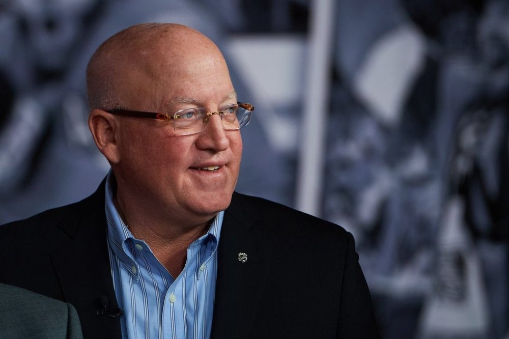 NHL deputy commissioner Bill Daly stands following a press conference in Toronto on Wednesday, April 2, 2025. THE CANADIAN PRESS/Sammy Kogan