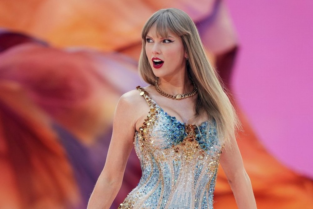 FILE - Taylor Swift performs at Wembley Stadium as part of her Eras Tour, June 21, 2024, in London. (Photo by Scott A Garfitt/Invision/AP, File)