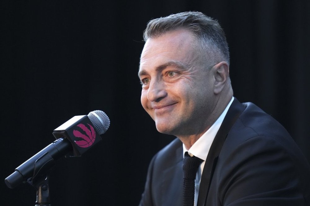 Head Coach Darko Rajaković speaks to the media at the Toronto Raptors media day in Toronto on Monday, Sept. 29, 2025. THE CANADIAN PRESS/Chris Young