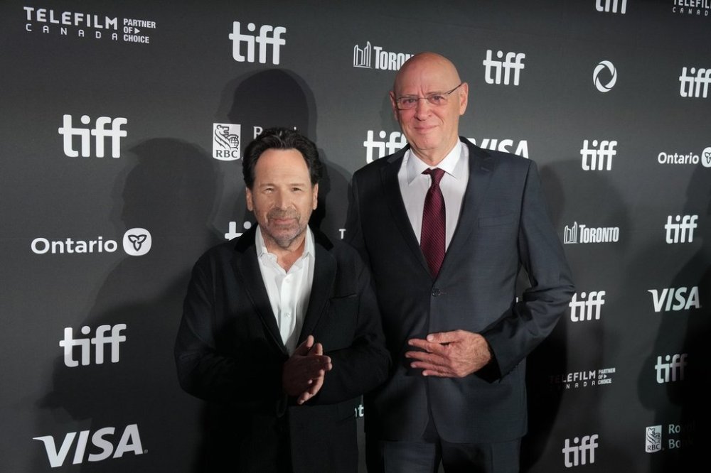 Director Barry Avrich and retired Israeli general Noam Tibon arrive on the red carpet for “The Road Between Us: The Ultimate Rescue” at the Toronto International Film Festival in Toronto, Wednesday, Sept. 10, 2025. THE CANADIAN PRESS/Chris Young