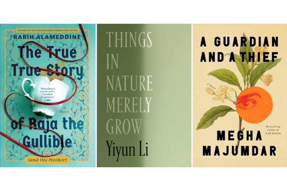 This combination of book covers shows, from left,