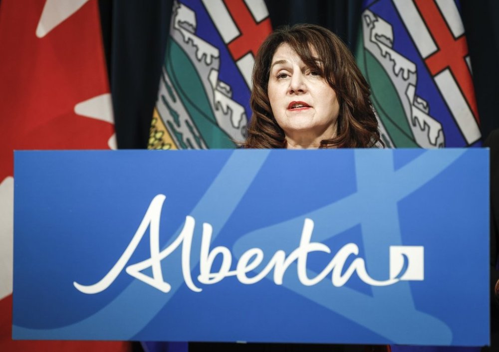 Alberta Minister of Primary and Preventative Health Services Adriana LaGrange speaks during a news conference in Calgary, Wednesday, Feb. 19, 2025.THE CANADIAN PRESS/Jeff McIntosh