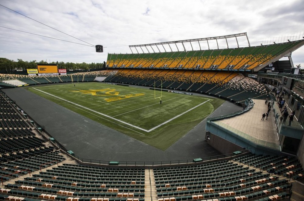 Commonwealth Stadium in Edmonton, home field of the Edmonton Elks, is seen on Tuesday, June 1, 2021. THE CANADIAN PRESS/Jason Franson