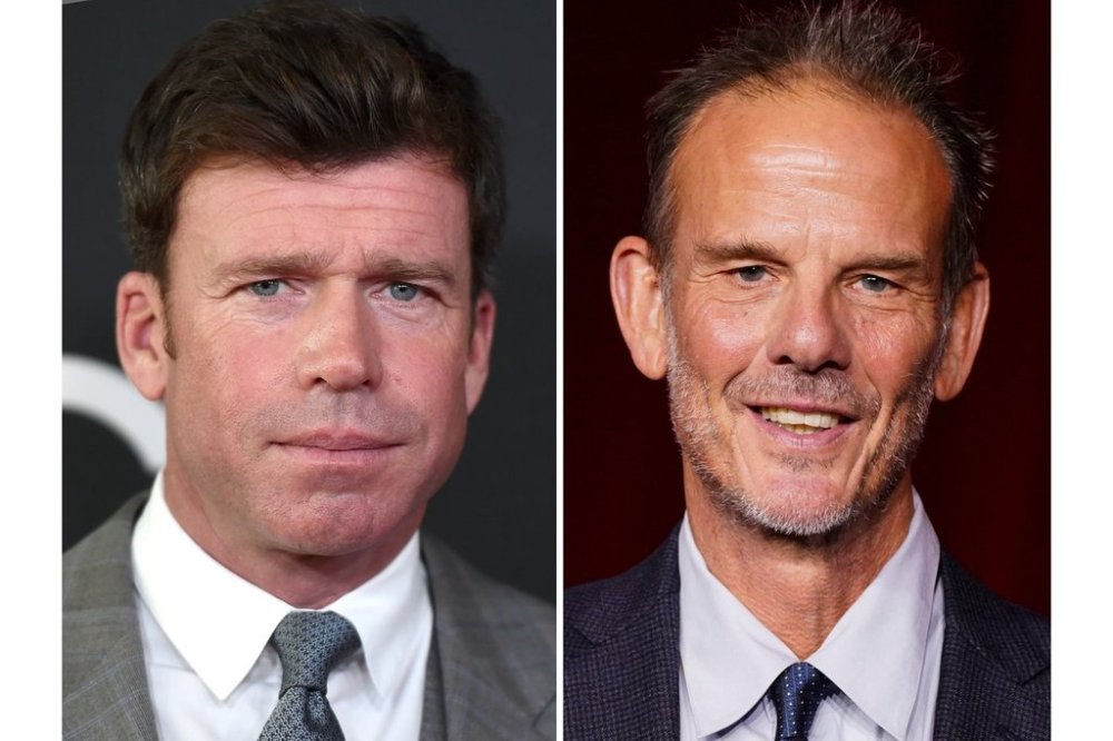 Taylor Sheridan appears at the Hollywood Film Awards in Beverly Hills, Calif., on Nov. 5, 2017, left, and Peter Berg appears at the Academy Museum Gala in Los Angeles on Oct. 19, 2024. (Photos by Jordan Strauss/Invision/AP)