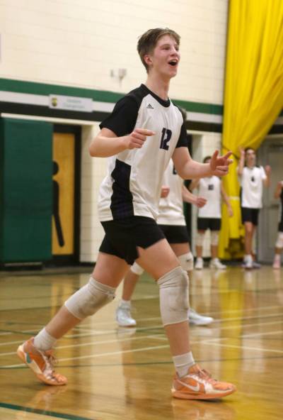 Sam Redekop and the Vincent Massey Vikings varsity boys’ volleyball team head to the playoffs today at their home tournament, the Viking Classic. (Thomas Friesen/The Brandon Sun)