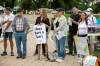 A rally to oppose North Dakota mega-dairies that could threaten the Red River Watershed was held outside the Manitoba Legislative Building in Winnipeg on Aug. 21. (Brook Jones/Winnipeg Free Press files)