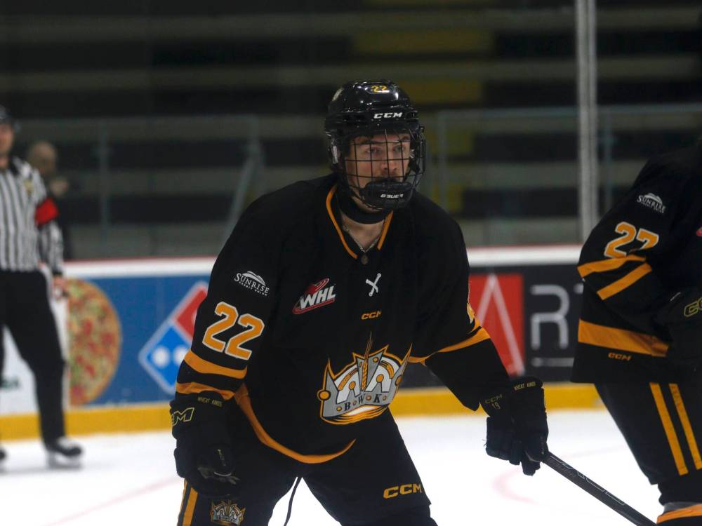 Brandon’s Nolan Peterson has three points through his first eight games with the Wheat Kings. (Massimo De Luca-Taronno/The Brandon Sun)