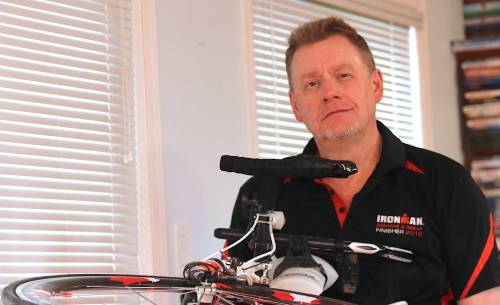 Perry Bergson received Triathlon Manitoba’s Michael Klatt Service Leadership Award on Thursday. The award is given to a person who has performed significant leadership roles within the sport and has a long-term record of dedication, initiative, resourcefulness and passion in serving triathlon. (Maria Bergson/For The Sun)