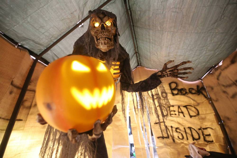 Talking ghouls and sinister zombies will greet those who dare take in the Scare Away Hunger event on Cedar Bay, which starts on Friday. (Matt Goerzen/The Brandon Sun)