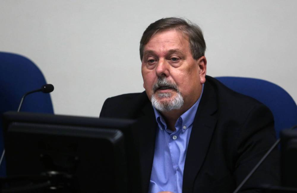 Coun. Shawn Berry (Ward 7) speaks during a city council meeting in October. Berry’s motion for the city to revert to weekly pickup for recycling was passed by council on Monday. (Alex Lambert/The Brandon Sun)