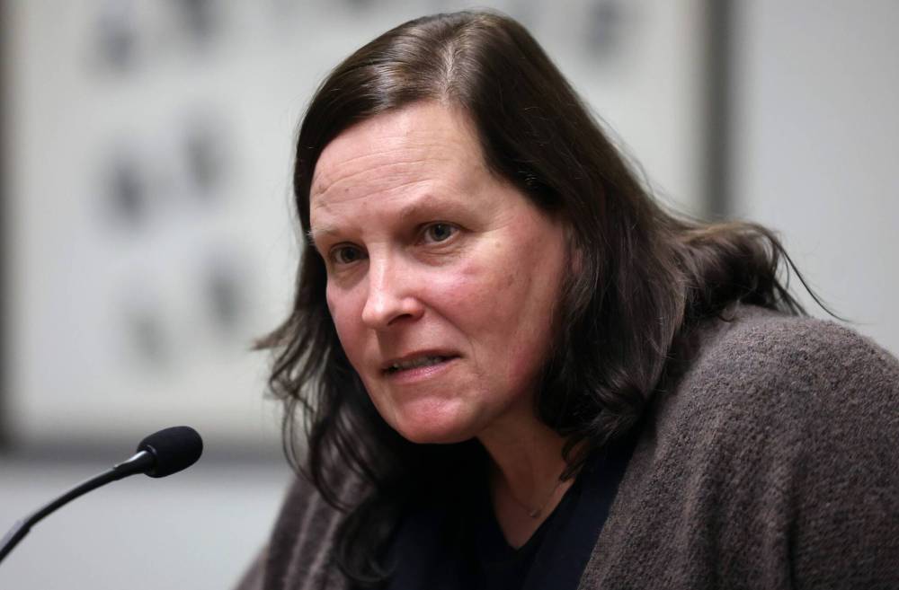 City of Brandon public works director Pam Richardson speaks to council at Monday's meeting. (Alex Lambert/The Brandon Sun)