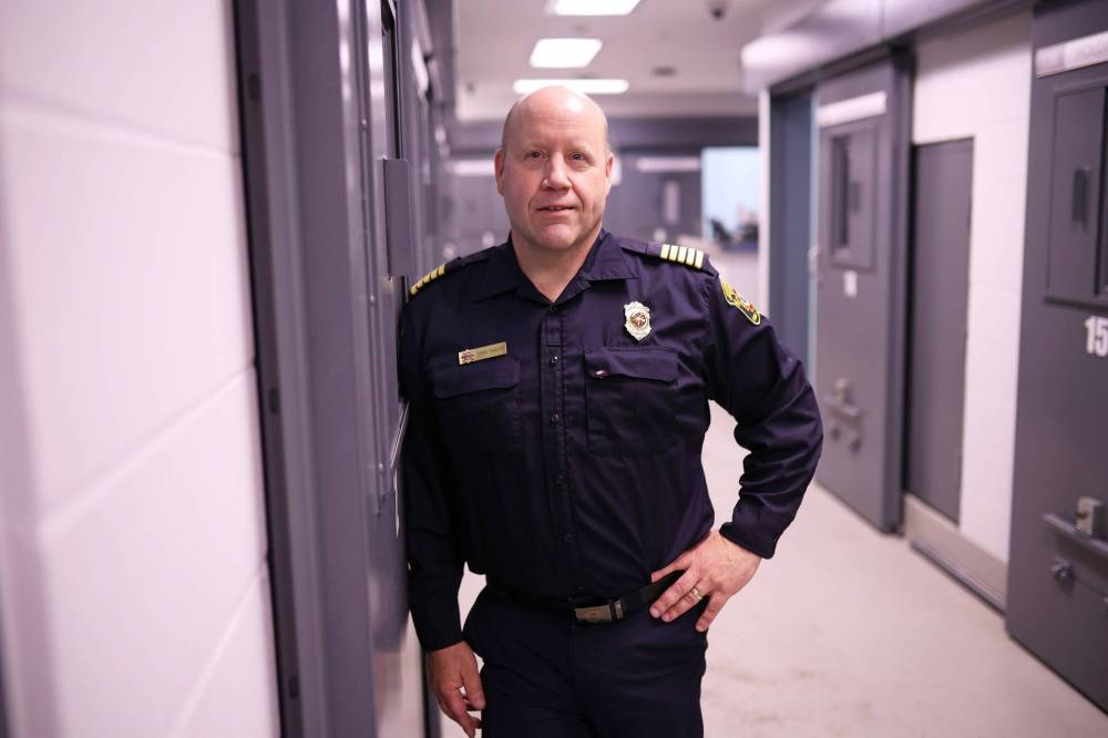 Brandon Fire and Emergency Services Chief Terry Parlow at the BPS detention centre on Thursday. (Tim Smith/The Brandon Sun)