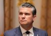 Defense Secretary Pete Hegseth listens as President Donald Trump speaks before a lunch with Ukraine's President Volodymyr Zelenskyy in the Cabinet Room of the White House, Friday, Oct. 17, 2025, in Washington. (AP Photo/Alex Brandon)