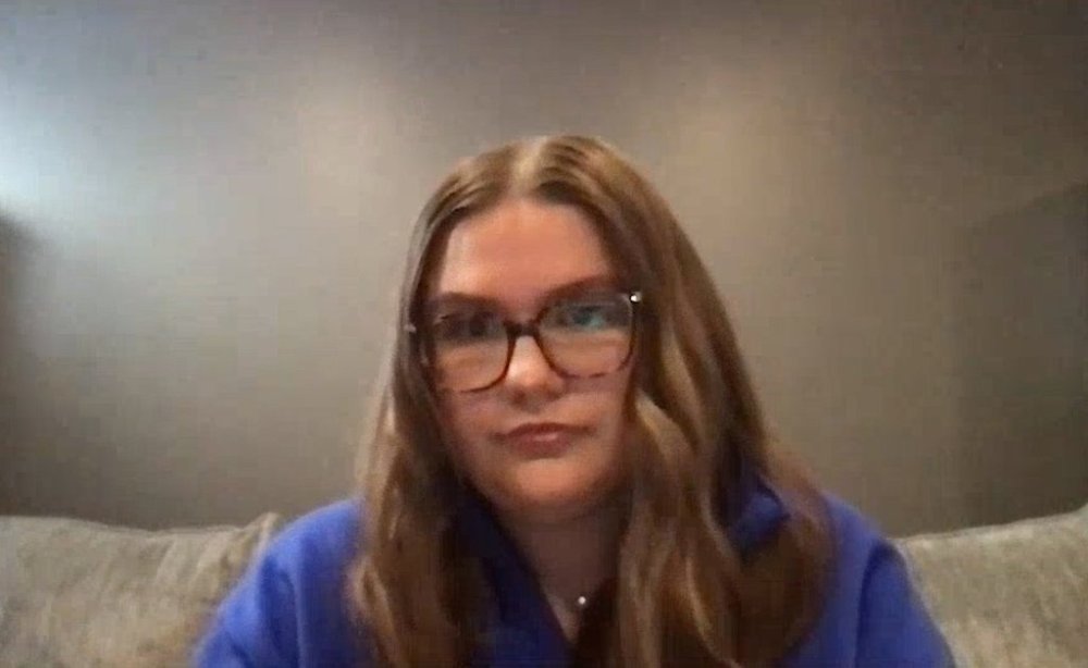 Haley Roberts, an education student from the University of Alberta, is shown in this image taken from a video interview on Tuesday, Oct. 14, 2025. THE CANADIAN PRESS/Aaron Sousa