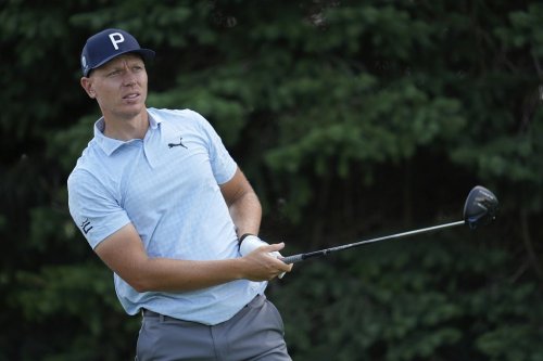 Matti Schmid hits from the second tee during the first round of the 3M Open golf tournament at the Tournament Players Club Thursday, July 24, 2025, in Blaine, Minn. (AP Photo/Abbie Parr)