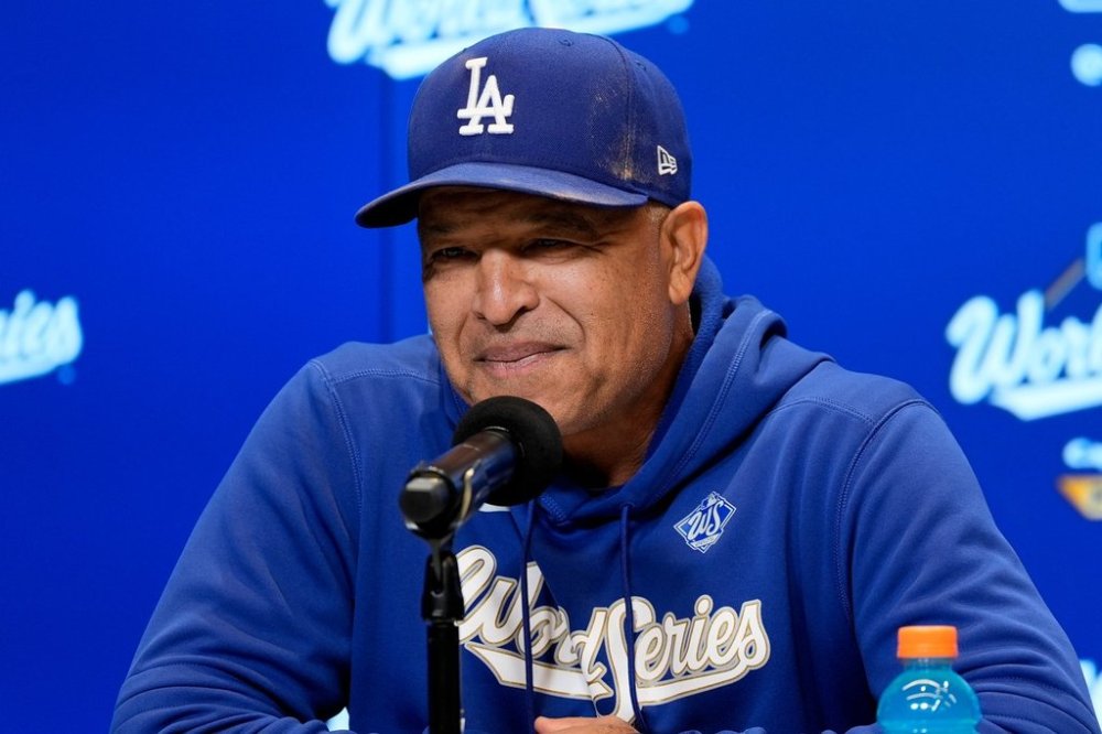 Los Angeles Dodgers manager Dave Roberts speaks to the media prior to Game 6 of baseball's World Series against the Toronto Blue Jays, Friday, Oct. 31, 2025, in Toronto. (AP Photo/Ashley Landis)