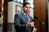 Minister of Public Safety Gary Anandasangaree speaks to reporters in the Foyer of the House of Commons following Question Period on Parliament Hill in Ottawa, on Wednesday, Oct. 8, 2025. THE CANADIAN PRESS/Spencer Colby
