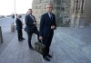 Prime Minister Mark Carney speaks with reporters as he arrives on Parliament Hill in Ottawa, Thursday, Oct. 9, 2025.  THE CANADIAN PRESS/Adrian Wyld