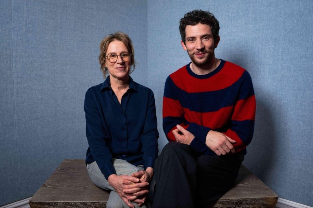 Director Kelly Reichardt, left, and Josh O'Connor pose for a portrait to promote the film