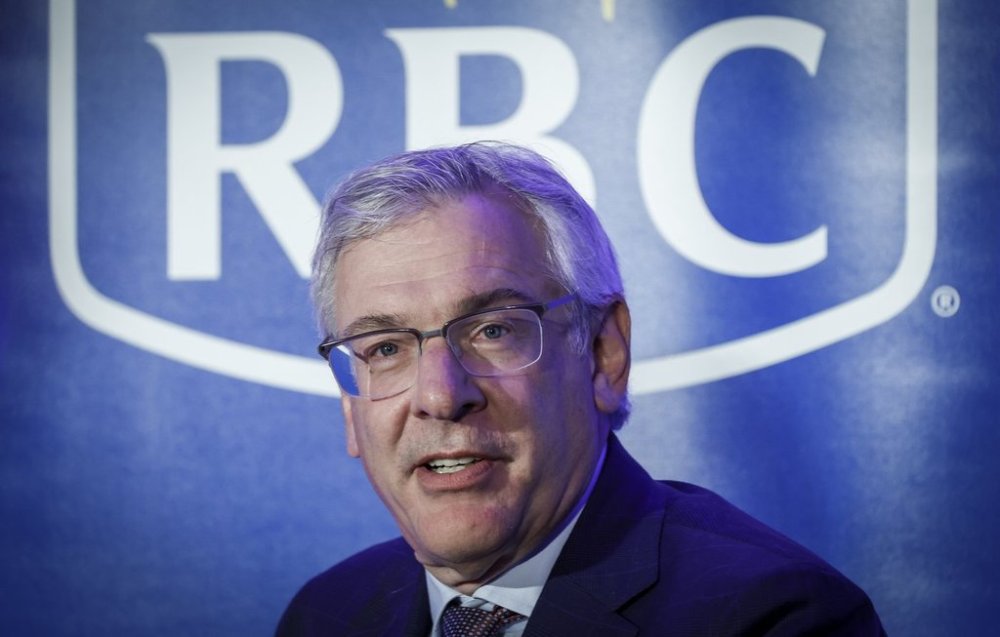 RBC president and CEO Dave McKay addresses the Calgary Chamber of Commerce in Calgary, Wednesday, Oct. 8, 2025. THE CANADIAN PRESS/Jeff McIntosh
