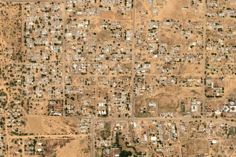 This satellite image taken by Airbus DS shows part of the Daraja Oula neighborhood of el-Fasher, Sudan, Monday, Oct. 27, 2025. (Airbus DS 2025 via AP)