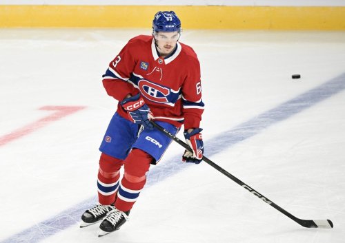 Montreal Canadiens' Florian Xhekaj skates before during first period NHL hockey Prospect Showdown action against the Toronto Maple Leafs in Montreal, Sunday, Sept. 14, 2025. THE CANADIAN PRESS/Graham Hughes