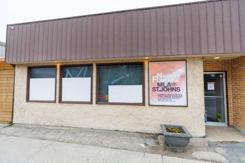 Families Minister Nahanni Fontaine’s constituency office is shown after it was vandalized in September. Vandalism or even worse forms of harassment is something women in elected and non-elected leadership positions face every day, Deveryn Ross writes. (Mike Deal/Winnipeg Free Press files)