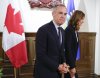 Prime Minister Mark Carney, left, meets with Alberta Premier Danielle Smith in Calgary, Alta., Thursday, Nov. 27, 2025. THE CANADIAN PRESS/Jeff McIntosh